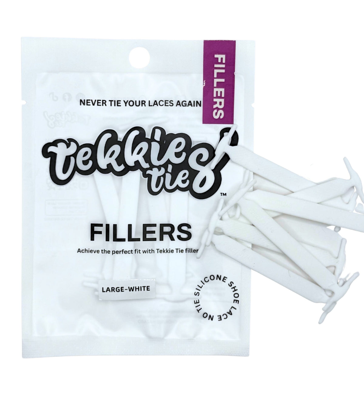 Tekkie Ties Fillers White pack