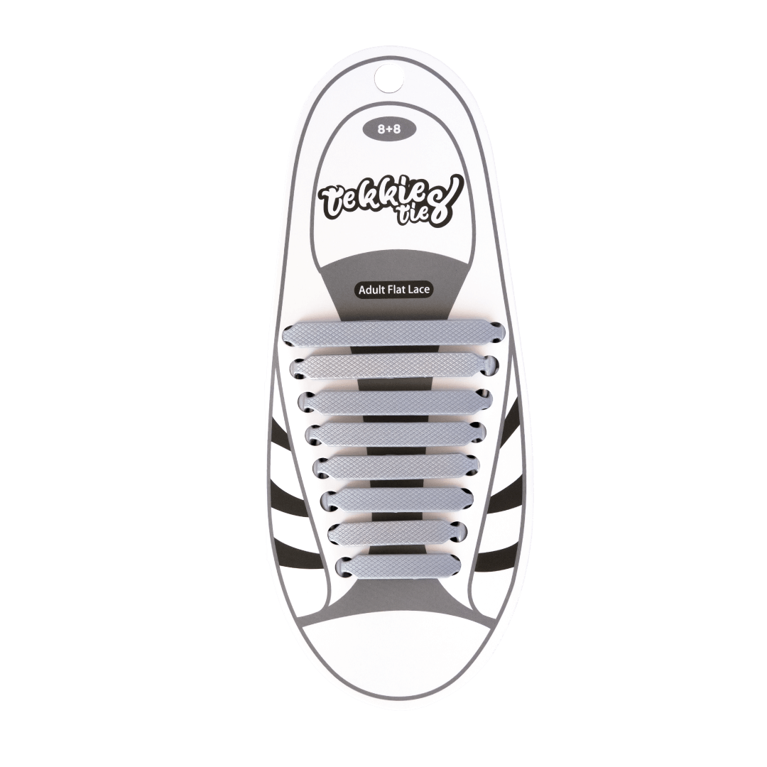 Tekkie Ties Adult Sneaker Laces Light Grey pack