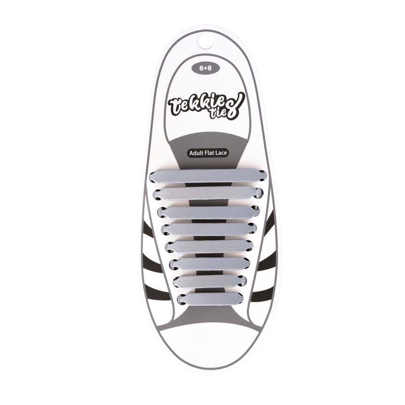 Tekkie Ties Adult Sneaker Laces Light Grey pack