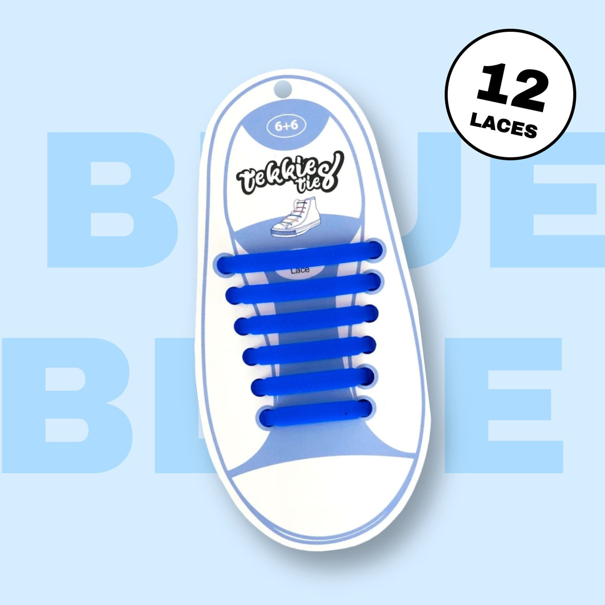 Tekkie Ties Kids Laces in Blue, 12 laces per pack